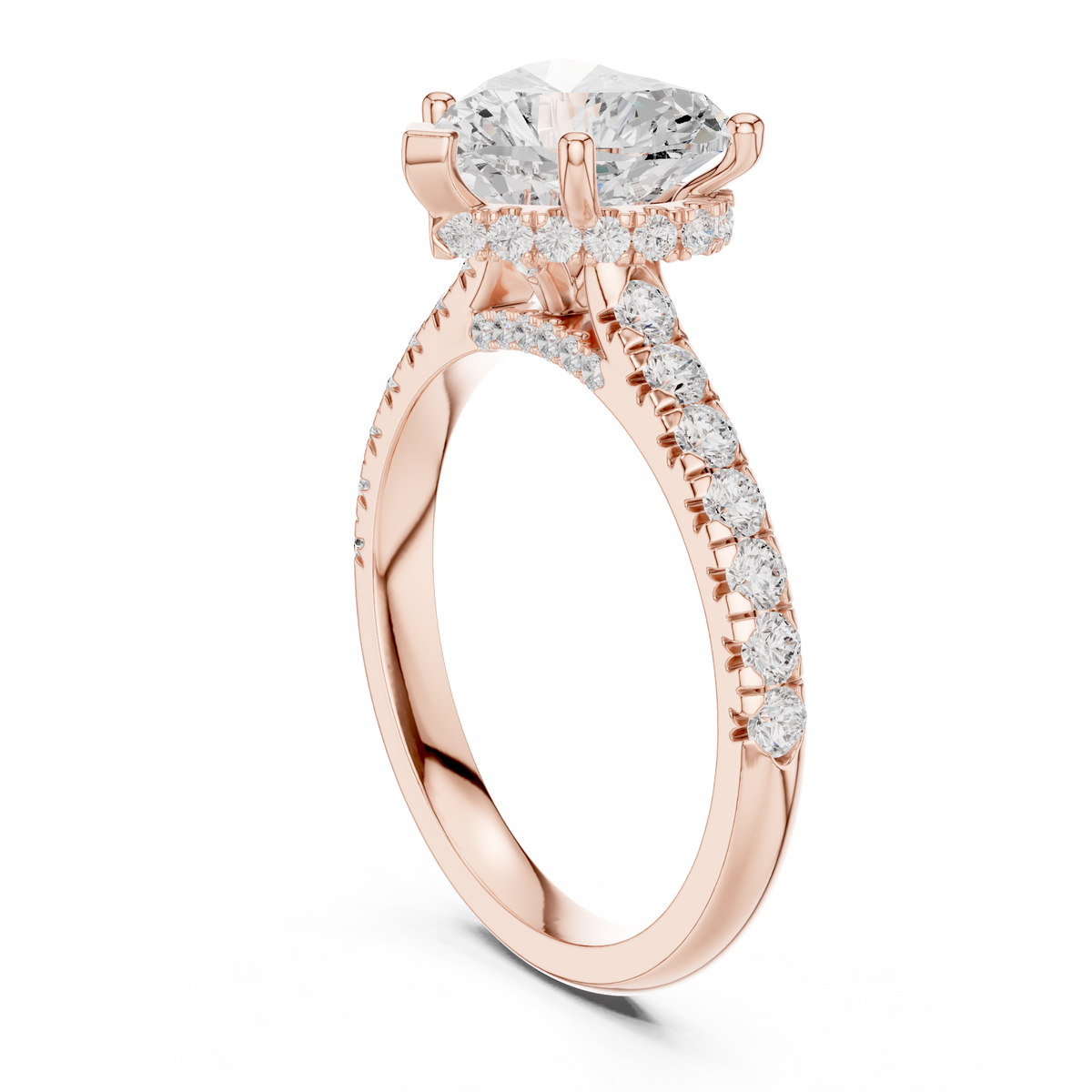 Heart Halo Lab Grown Diamond Engagement Ring