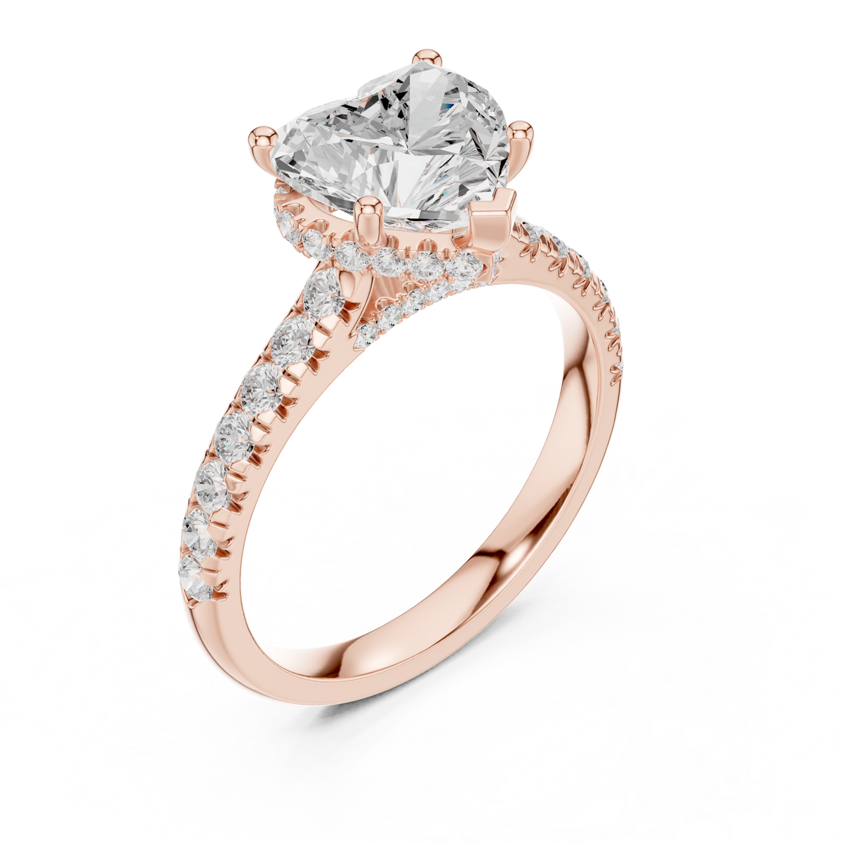 Heart Halo Lab Grown Diamond Engagement Ring