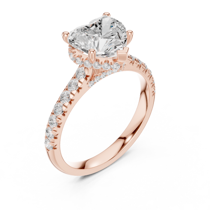 Heart Halo Lab Grown Diamond Engagement Ring
