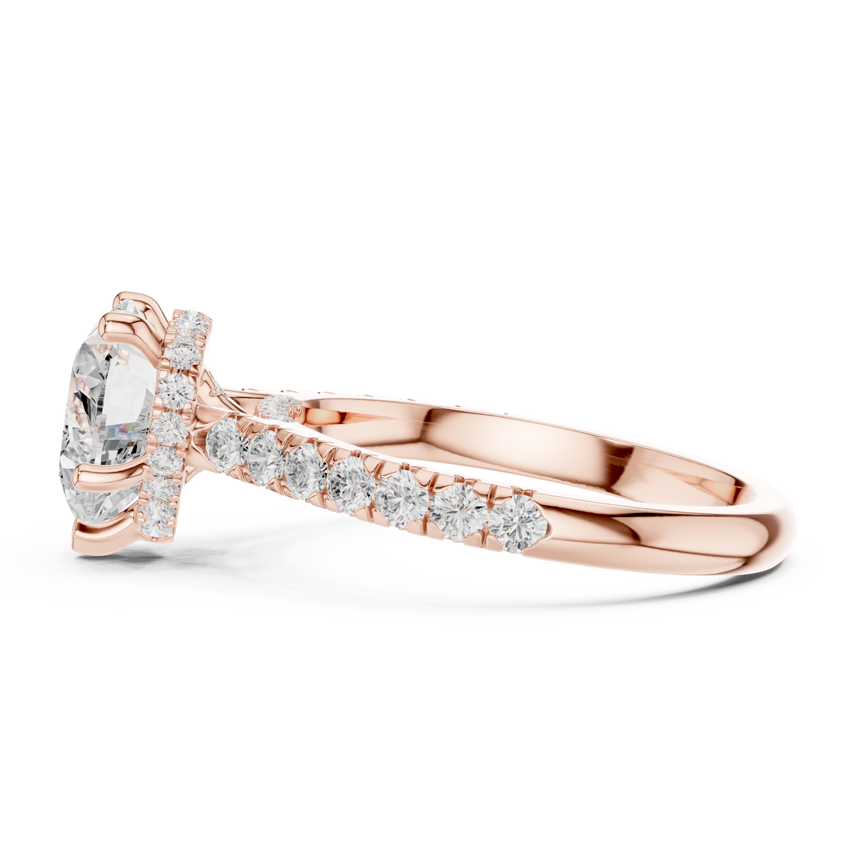 Heart Halo Lab Grown Diamond Engagement Ring