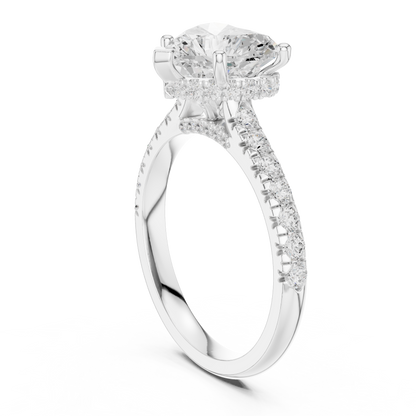 Heart Halo Lab Grown Diamond Engagement Ring