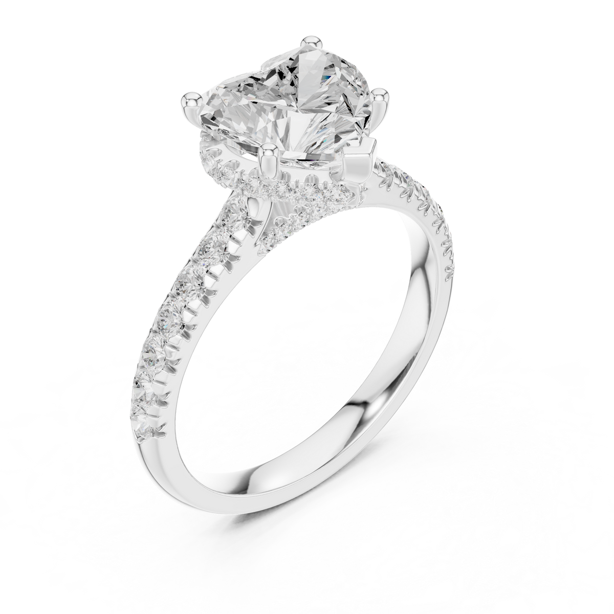 Heart Halo Lab Grown Diamond Engagement Ring