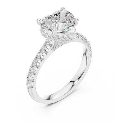 Heart Halo Lab Grown Diamond Engagement Ring