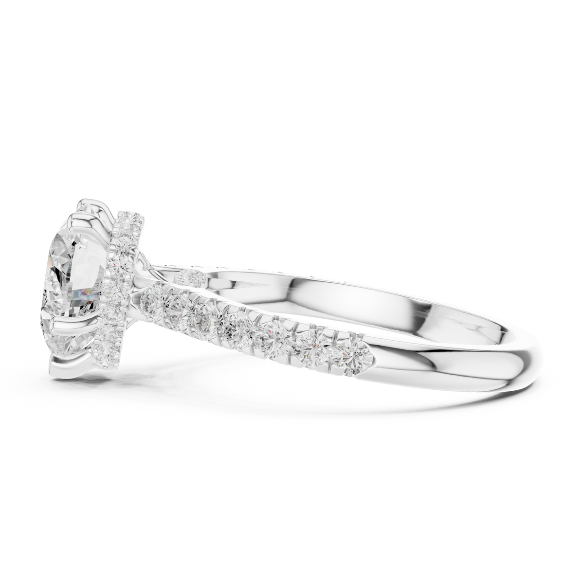 Heart Halo Lab Grown Diamond Engagement Ring