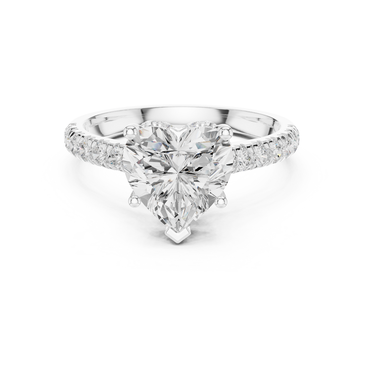 Heart Halo Lab Grown Diamond Engagement Ring