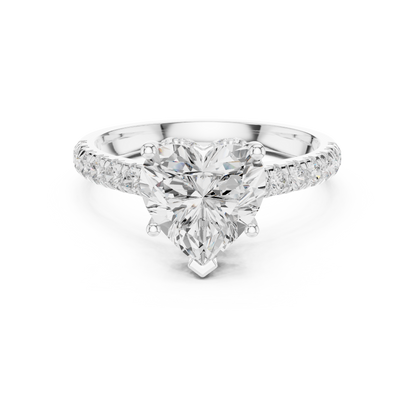 Heart Halo Lab Grown Diamond Engagement Ring