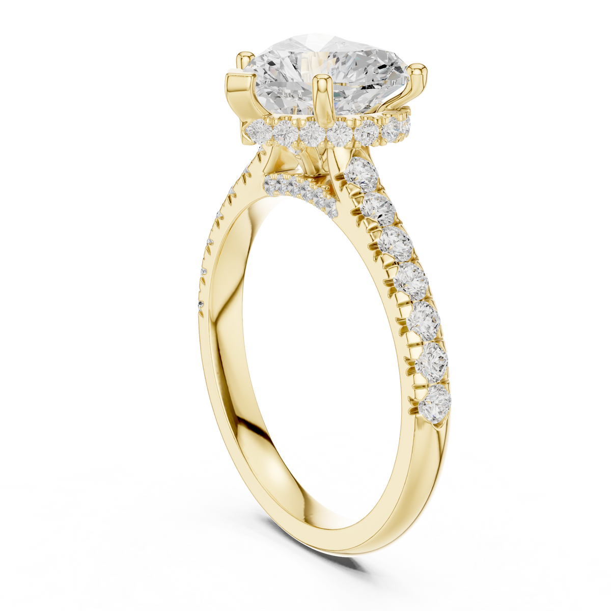 Heart Halo Lab Grown Diamond Engagement Ring