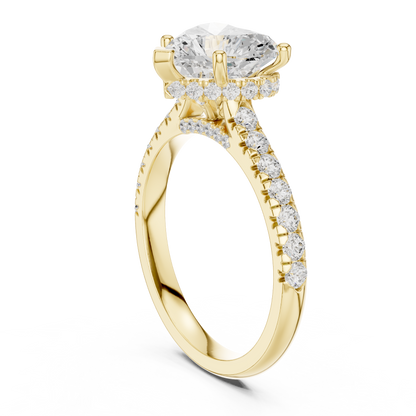 Heart Halo Lab Grown Diamond Engagement Ring