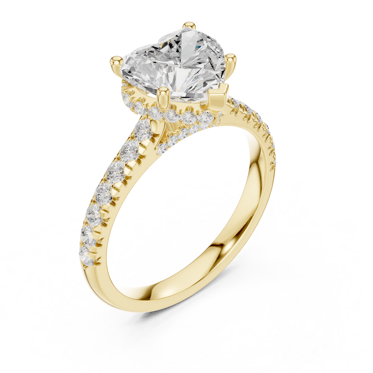 Heart Halo Lab Grown Diamond Engagement Ring