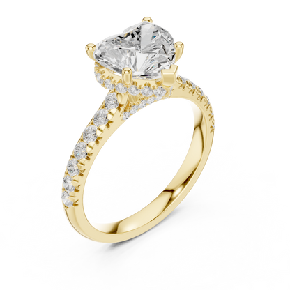 Heart Halo Lab Grown Diamond Engagement Ring