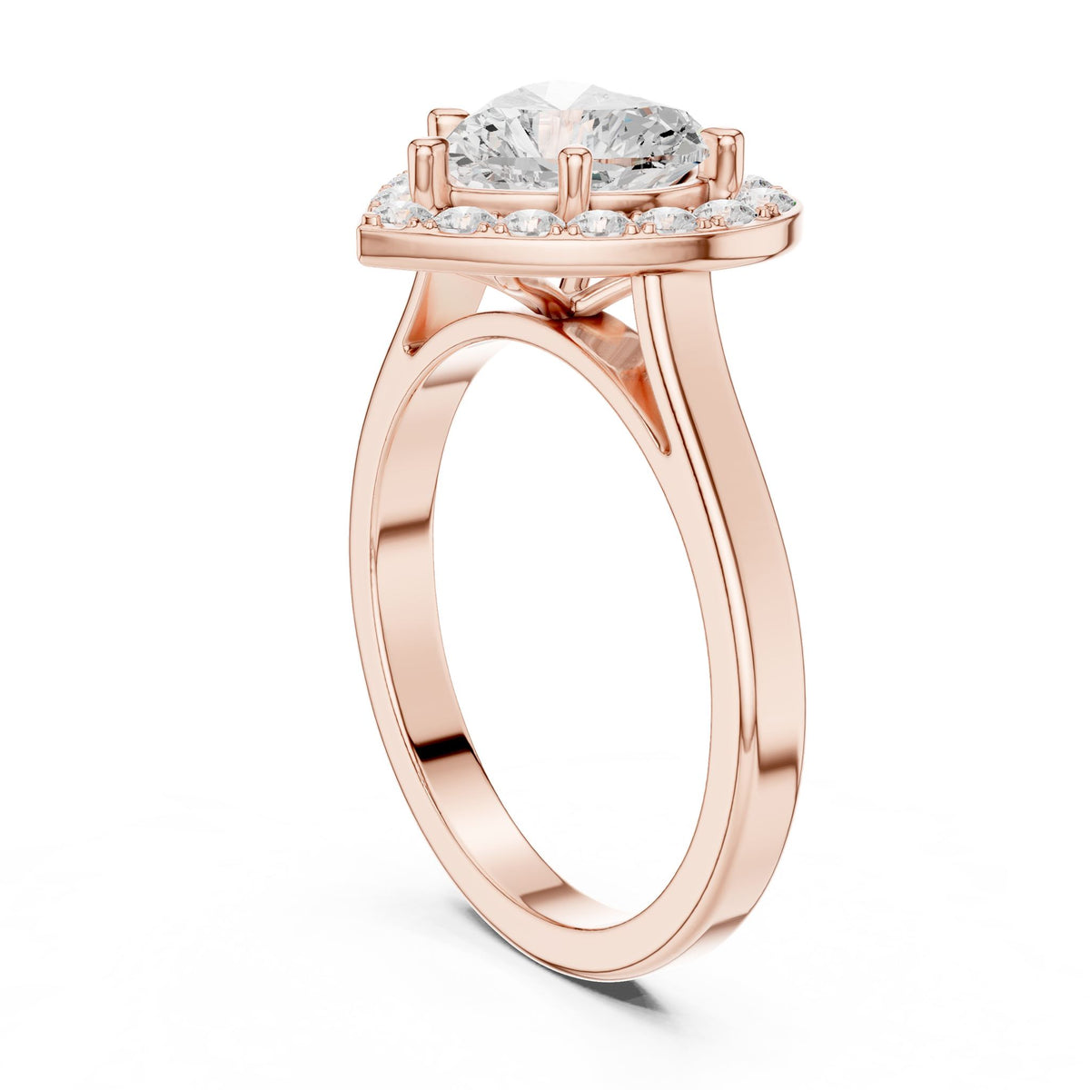 Heart Halo Lab Grown Diamond Engagement Ring