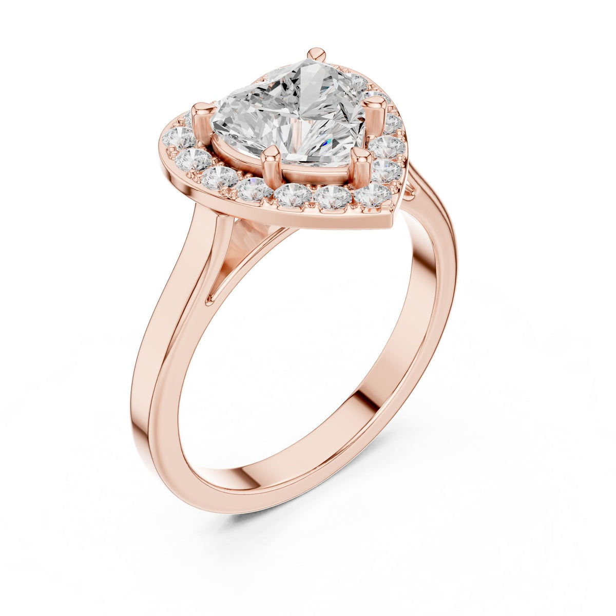 Heart Halo Lab Grown Diamond Engagement Ring