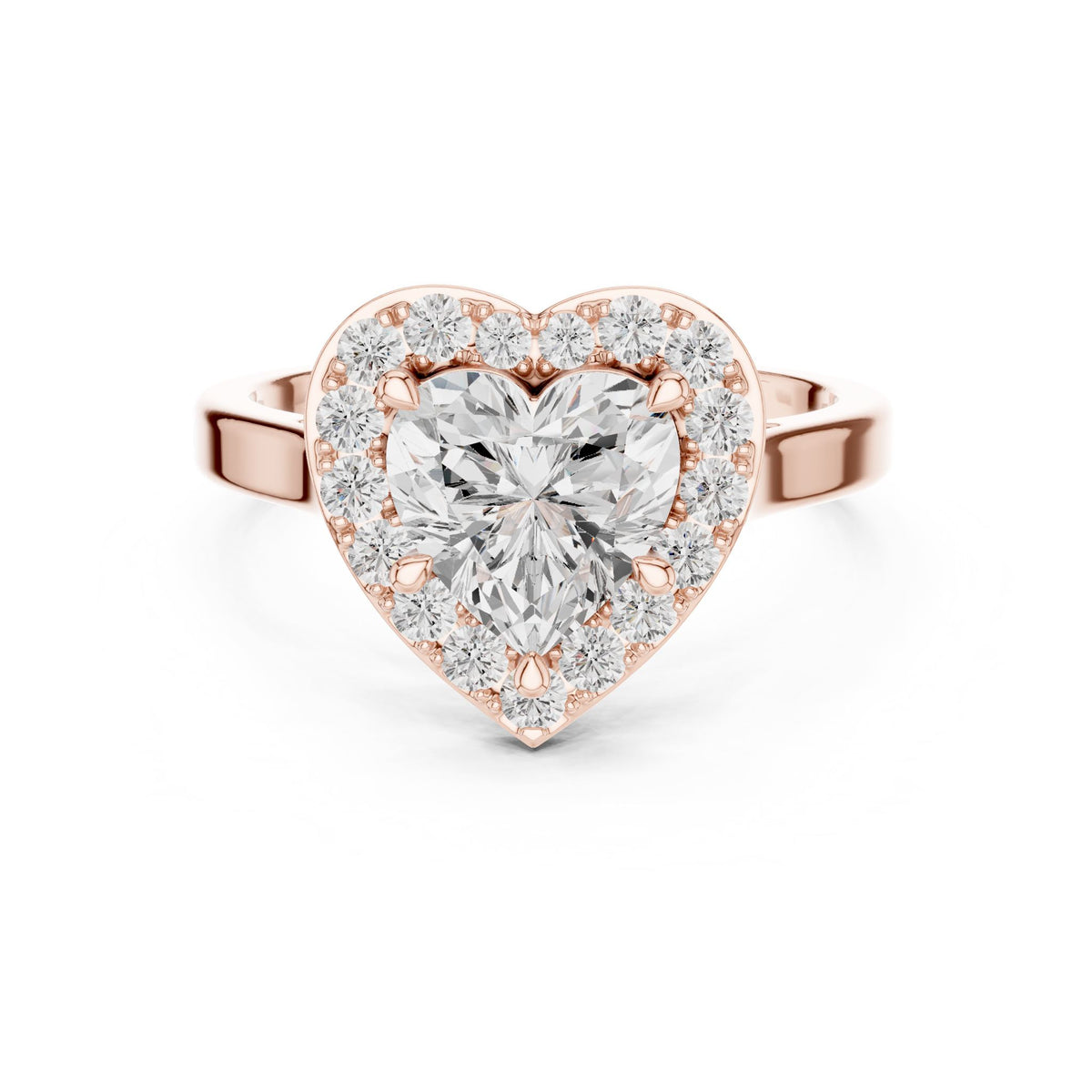 Heart Halo Lab Grown Diamond Engagement Ring