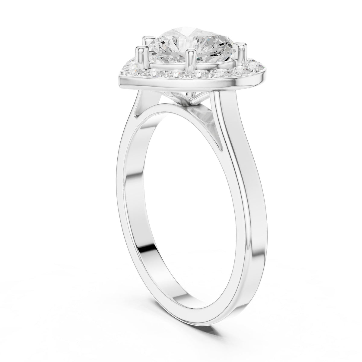 Heart Halo Lab Grown Diamond Engagement Ring