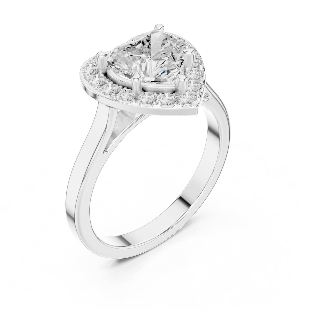 Heart Halo Lab Grown Diamond Engagement Ring