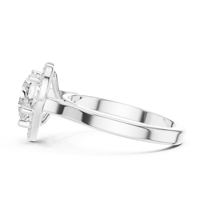 Heart Halo Lab Grown Diamond Engagement Ring