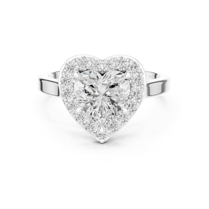 Heart Halo Lab Grown Diamond Engagement Ring