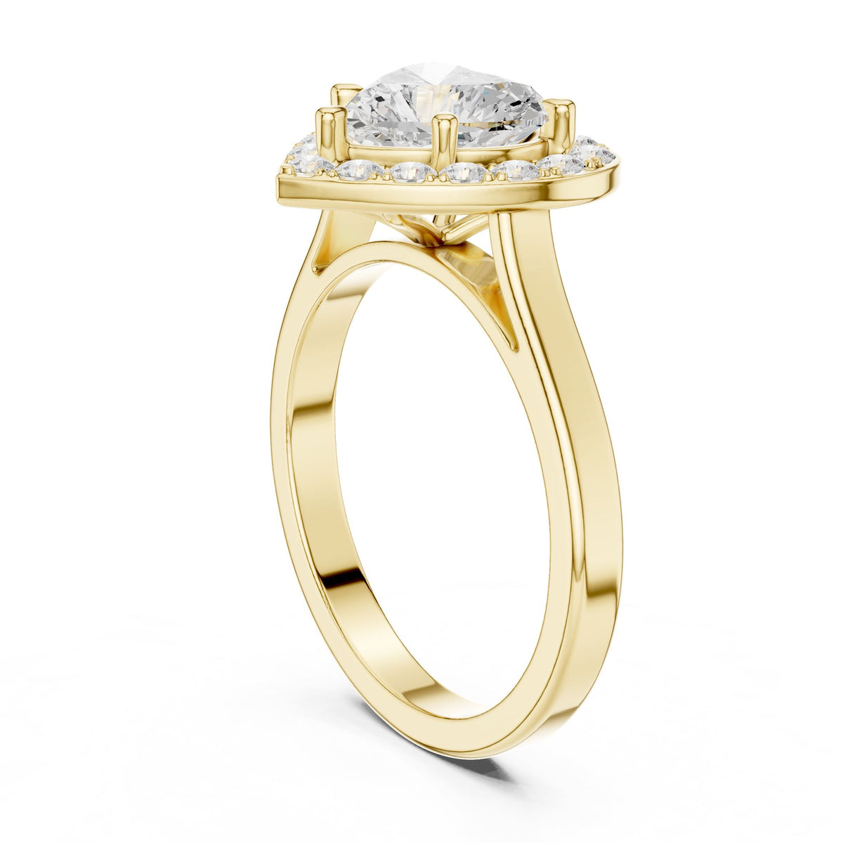 Heart Halo Lab Grown Diamond Engagement Ring