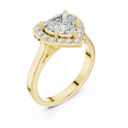 Heart Halo Lab Grown Diamond Engagement Ring