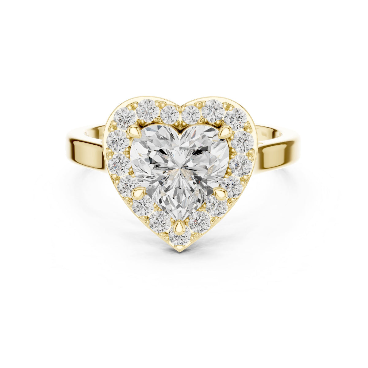 Heart Halo Lab Grown Diamond Engagement Ring