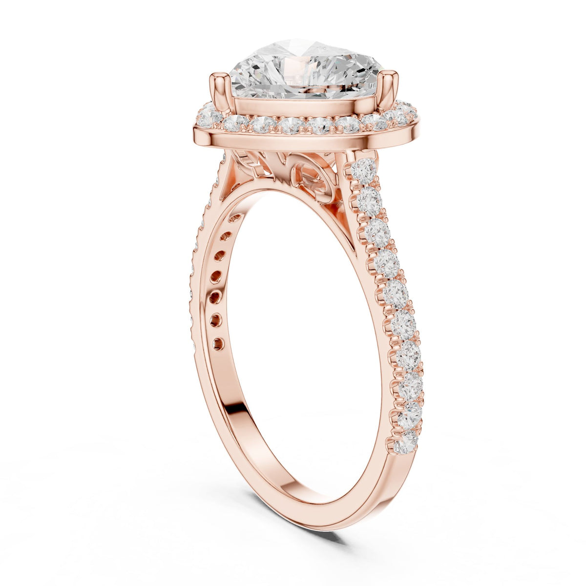 Heart Halo Lab Grown Diamond Engagement Ring