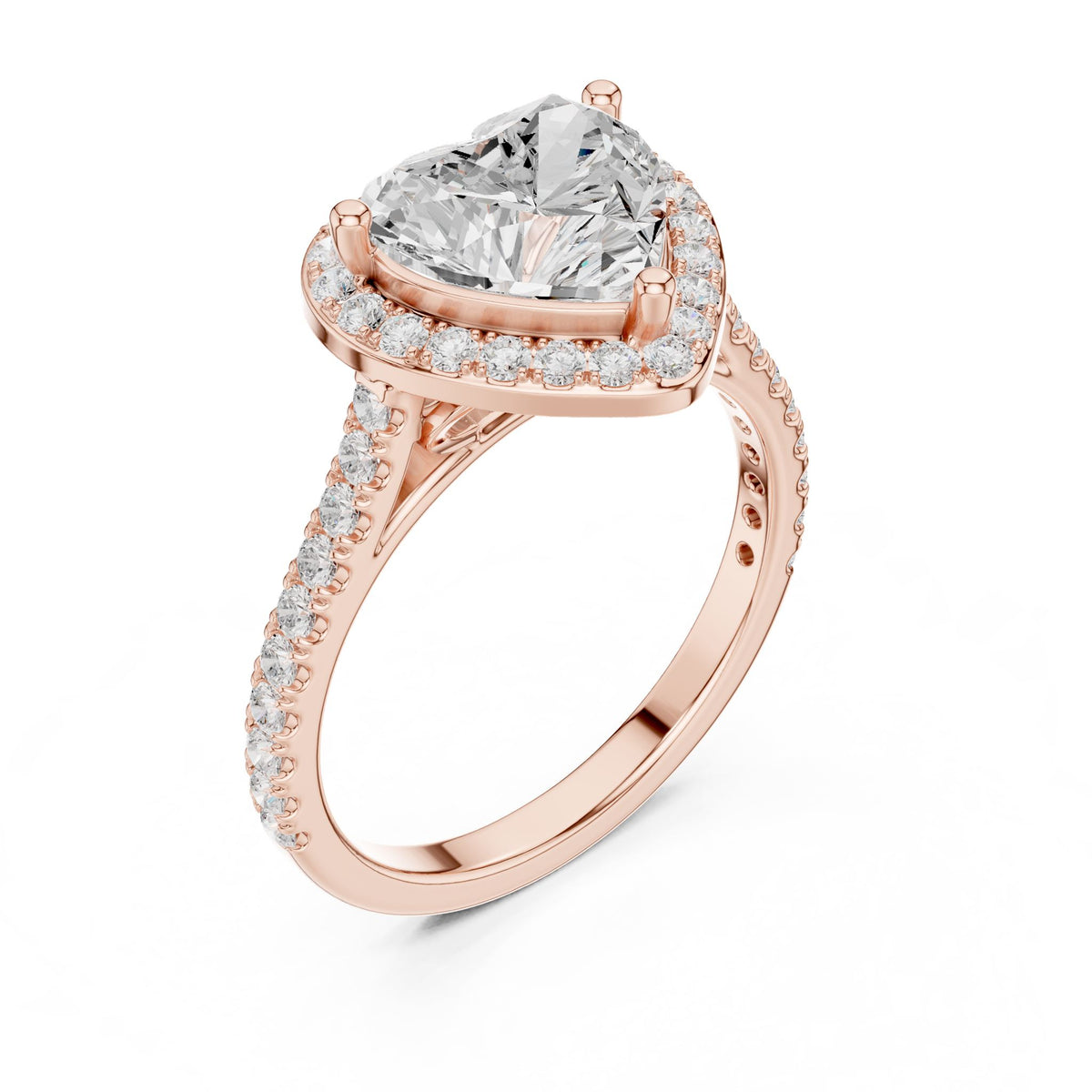 Heart Halo Lab Grown Diamond Engagement Ring