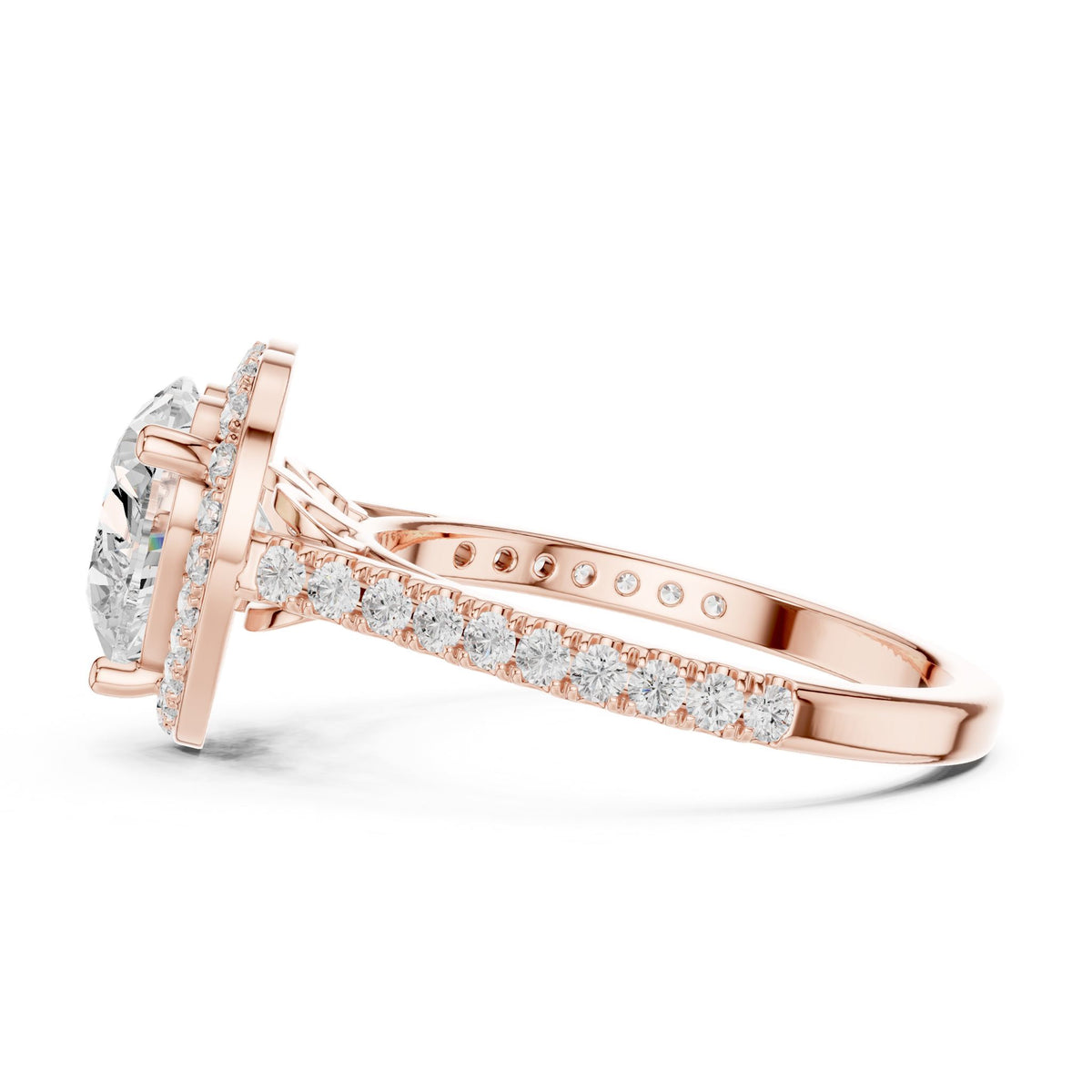 Heart Halo Lab Grown Diamond Engagement Ring
