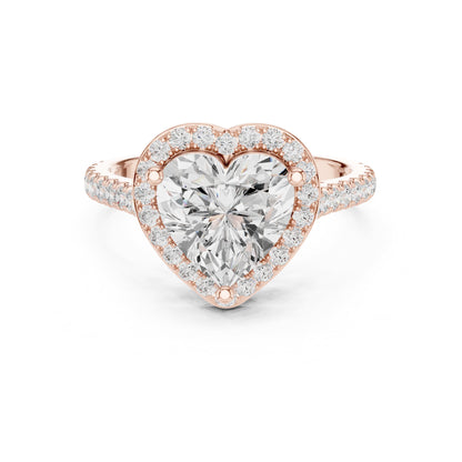Heart Halo Lab Grown Diamond Engagement Ring