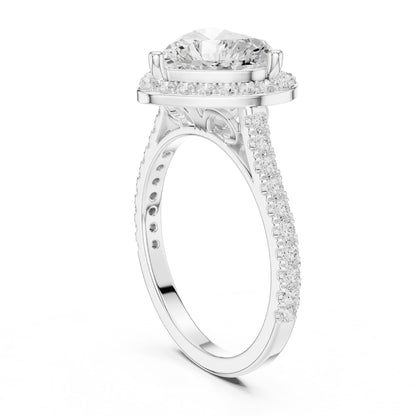 Heart Halo Lab Grown Diamond Engagement Ring