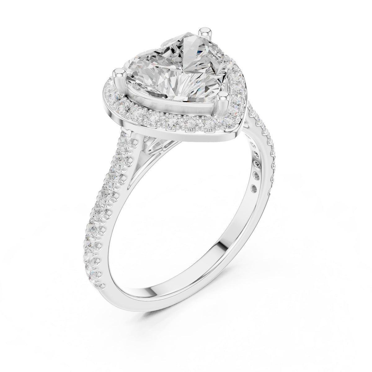 Heart Halo Lab Grown Diamond Engagement Ring