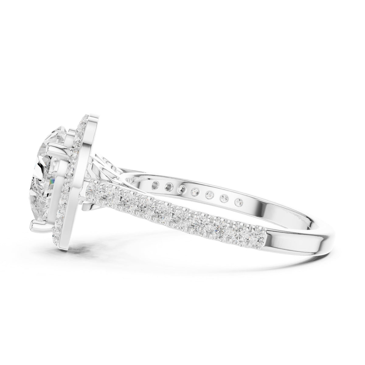 Heart Halo Lab Grown Diamond Engagement Ring