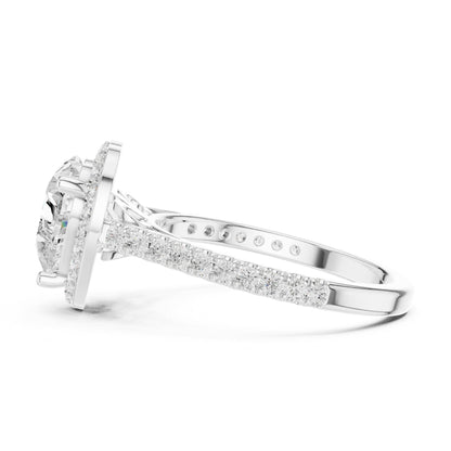 Heart Halo Lab Grown Diamond Engagement Ring