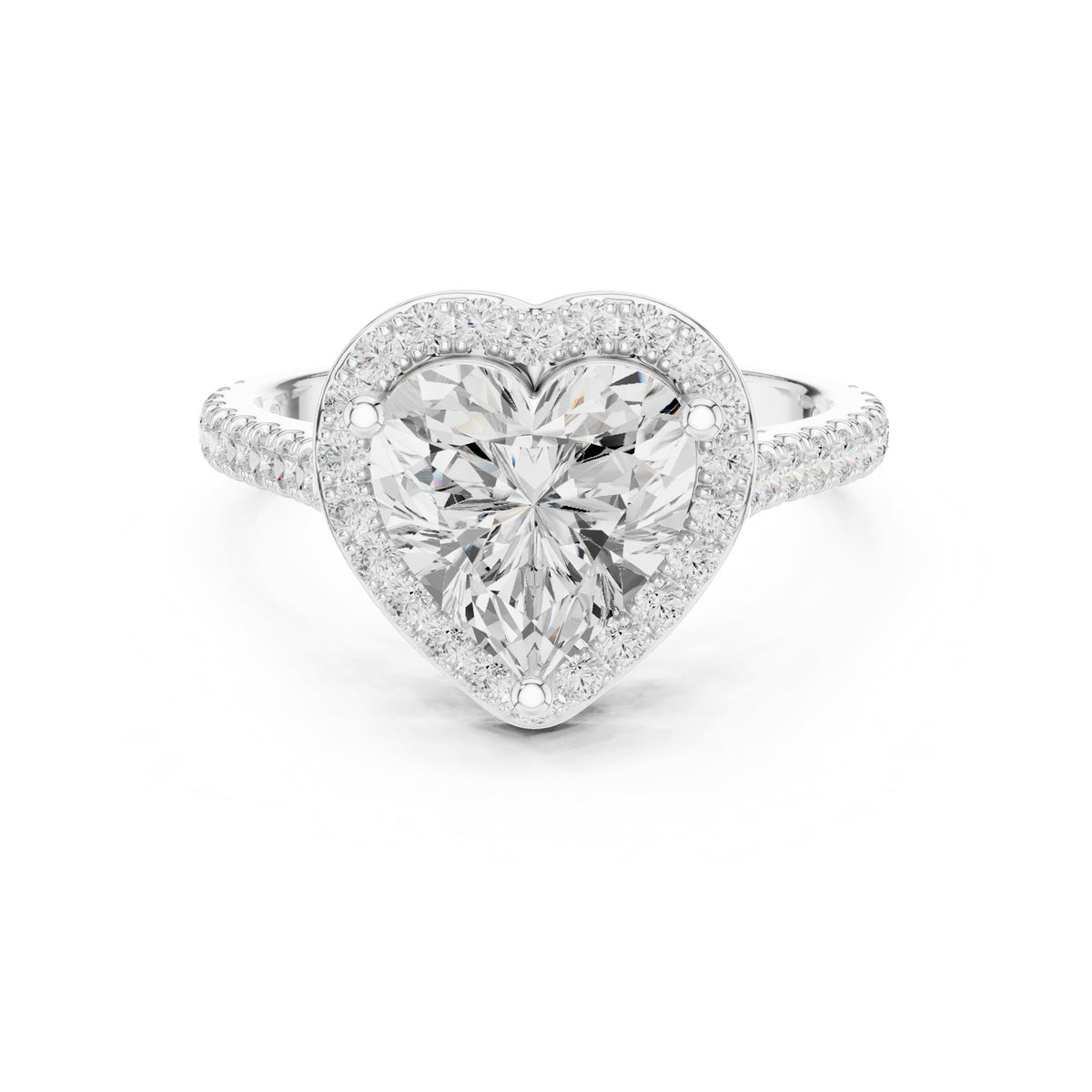 Heart Halo Lab Grown Diamond Engagement Ring