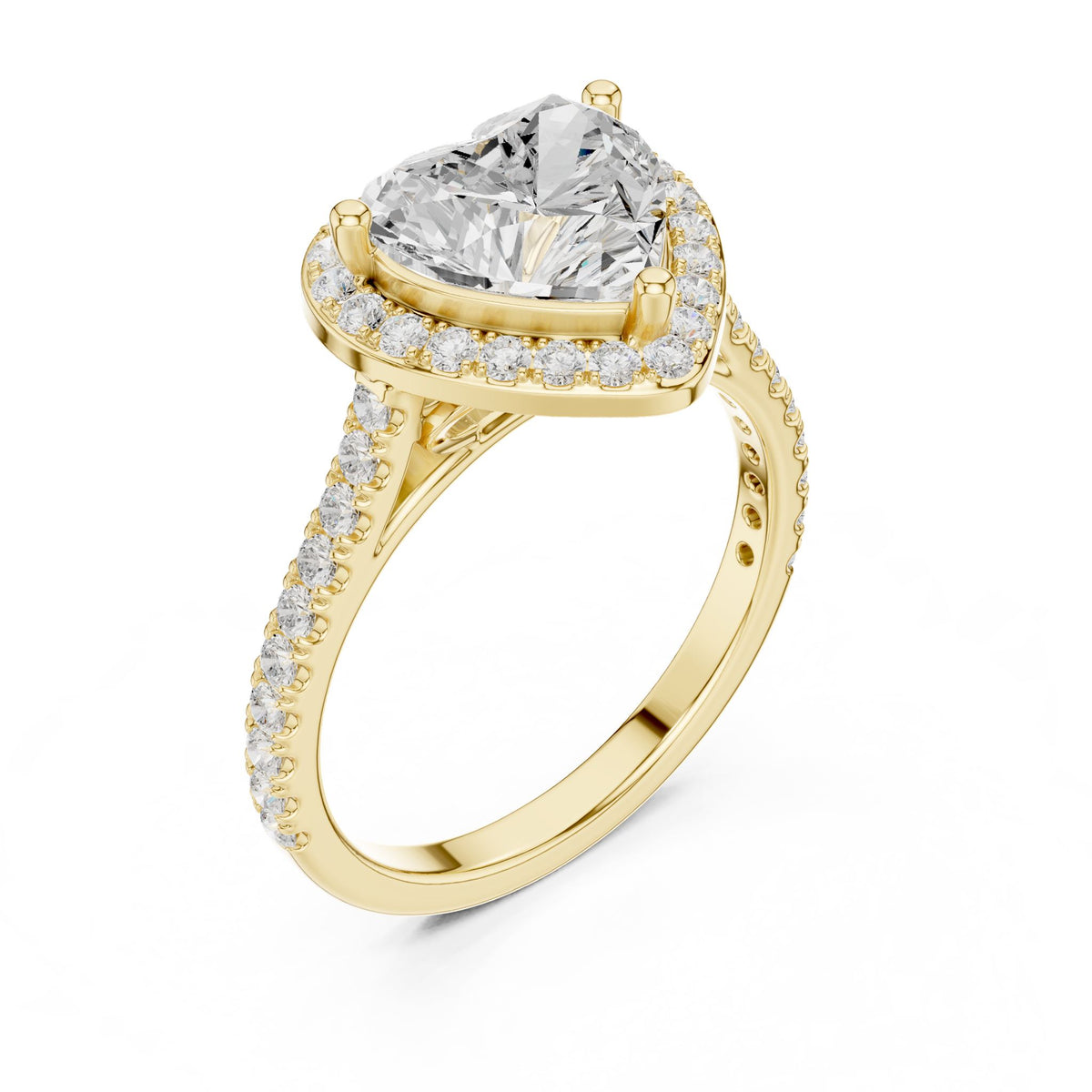 Heart Halo Lab Grown Diamond Engagement Ring