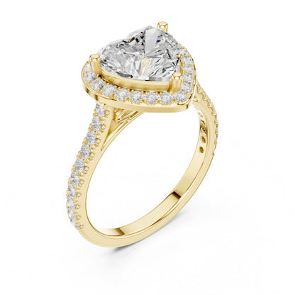 Heart Halo Lab Grown Diamond Engagement Ring