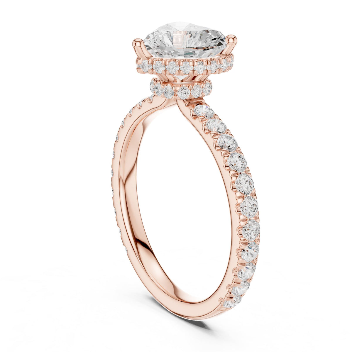 Heart Hidden Halo Lab Grown Diamond Engagement Ring