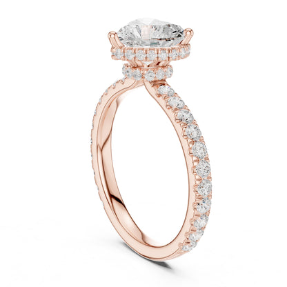 Heart Hidden Halo Lab Grown Diamond Engagement Ring