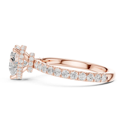 Heart Hidden Halo Lab Grown Diamond Engagement Ring