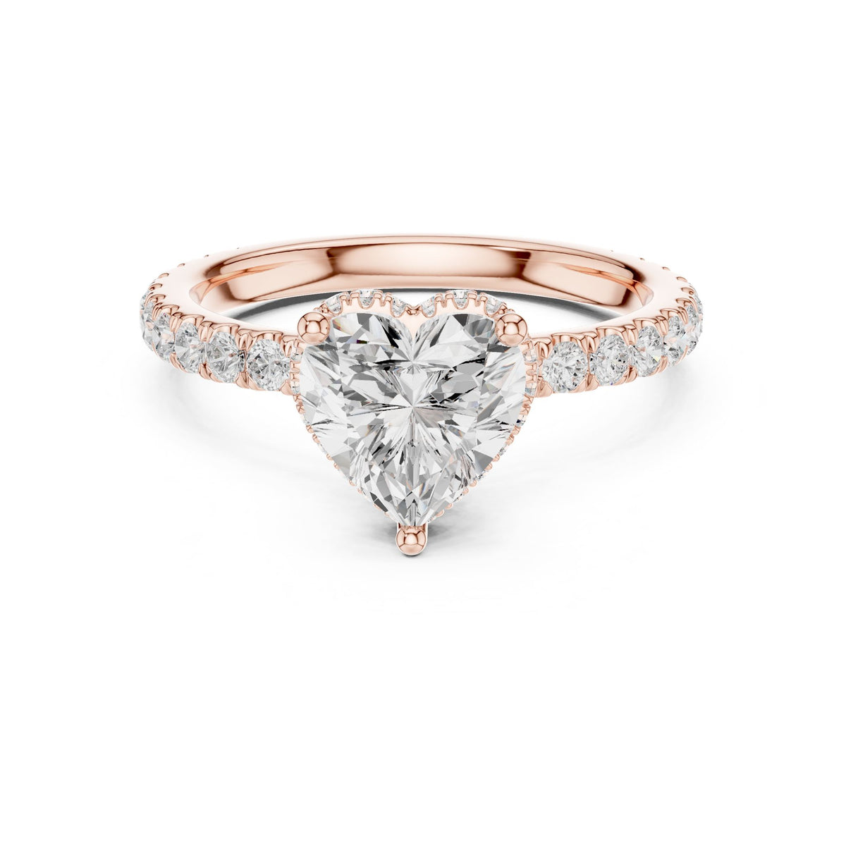 Heart Hidden Halo Lab Grown Diamond Engagement Ring