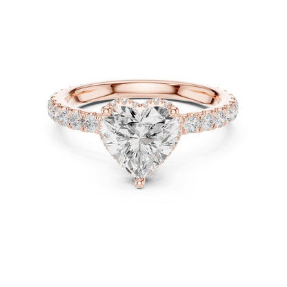 Heart Hidden Halo Lab Grown Diamond Engagement Ring