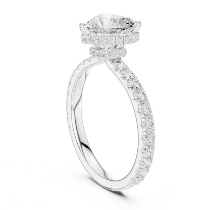 Heart Hidden Halo Lab Grown Diamond Engagement Ring