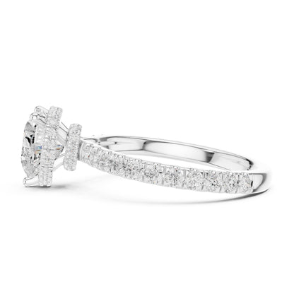 Heart Hidden Halo Lab Grown Diamond Engagement Ring