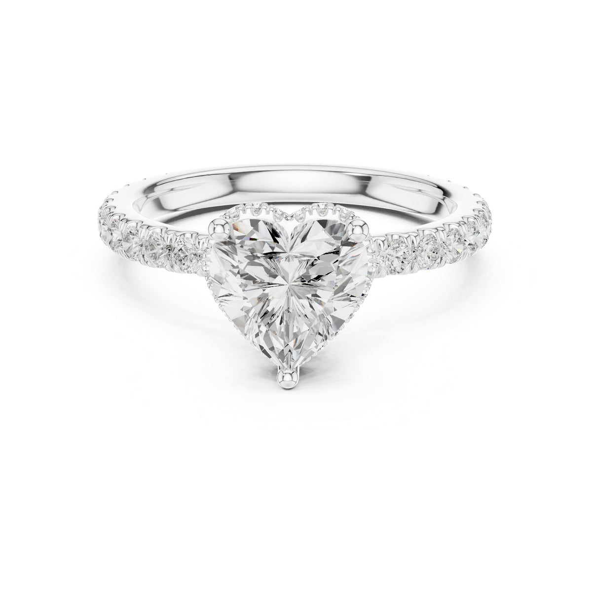 Heart Hidden Halo Lab Grown Diamond Engagement Ring