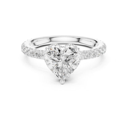 Heart Hidden Halo Lab Grown Diamond Engagement Ring
