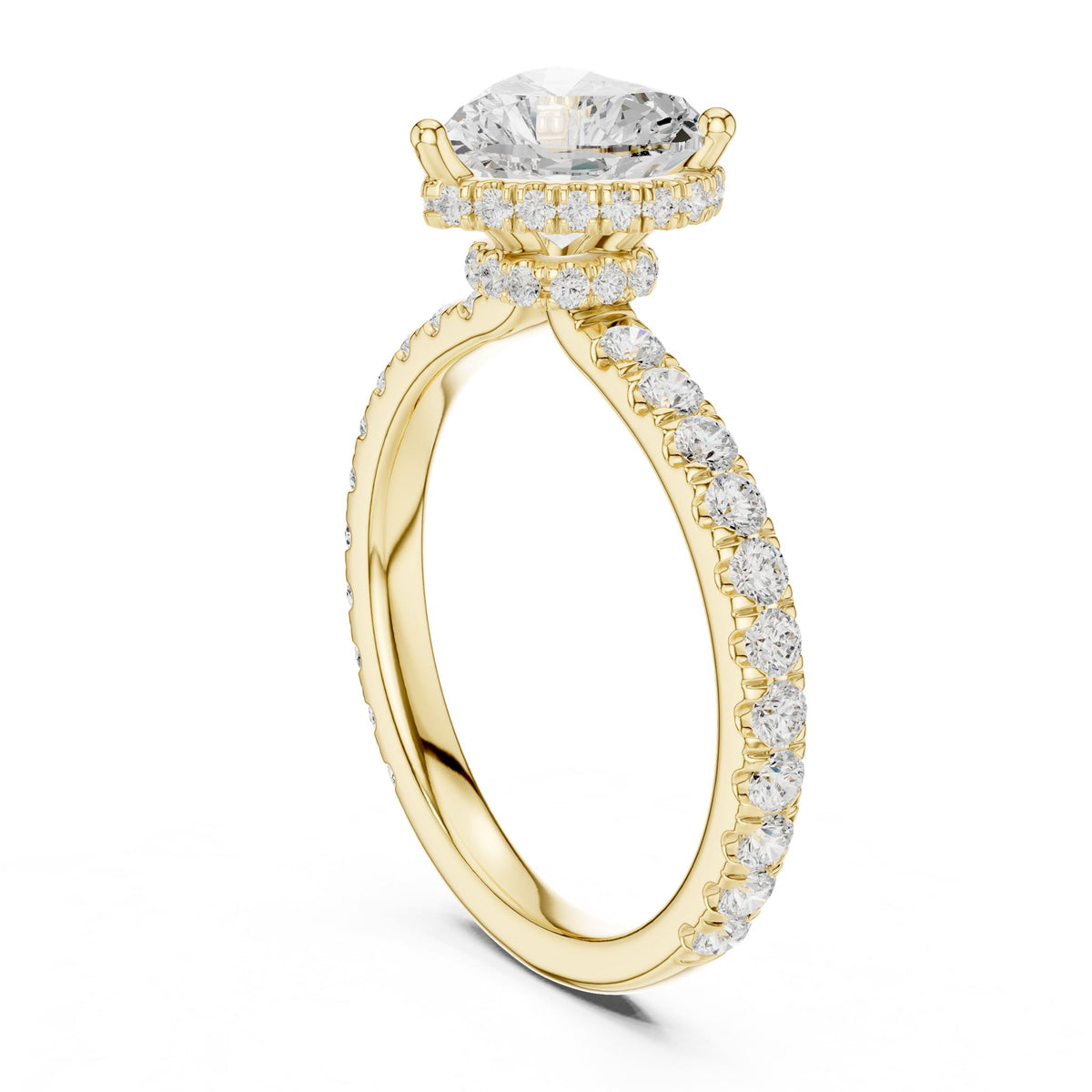 Heart Hidden Halo Lab Grown Diamond Engagement Ring