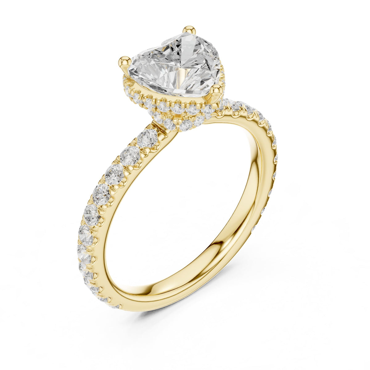 Heart Hidden Halo Lab Grown Diamond Engagement Ring