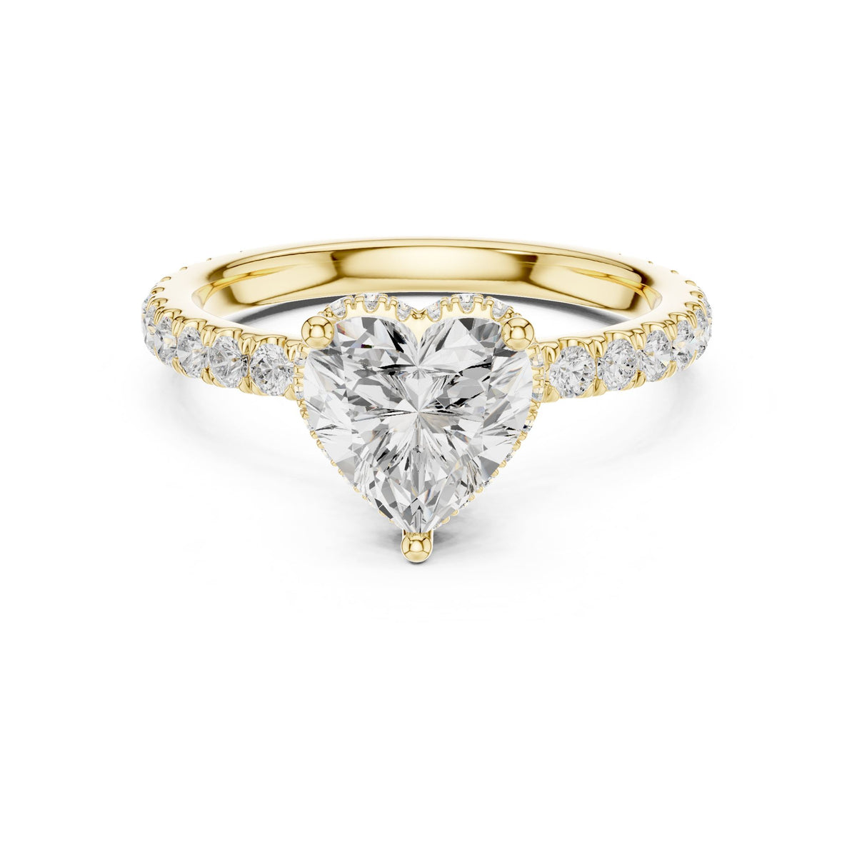 Heart Hidden Halo Lab Grown Diamond Engagement Ring