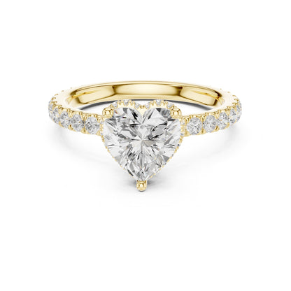 Heart Hidden Halo Lab Grown Diamond Engagement Ring