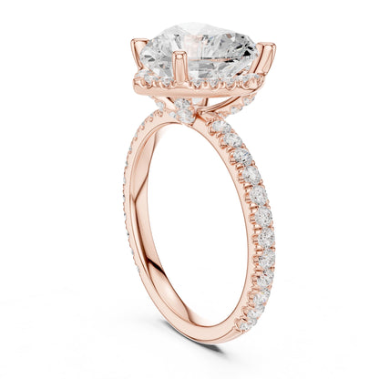 Heart Hidden Halo Lab Grown Diamond Engagement Ring