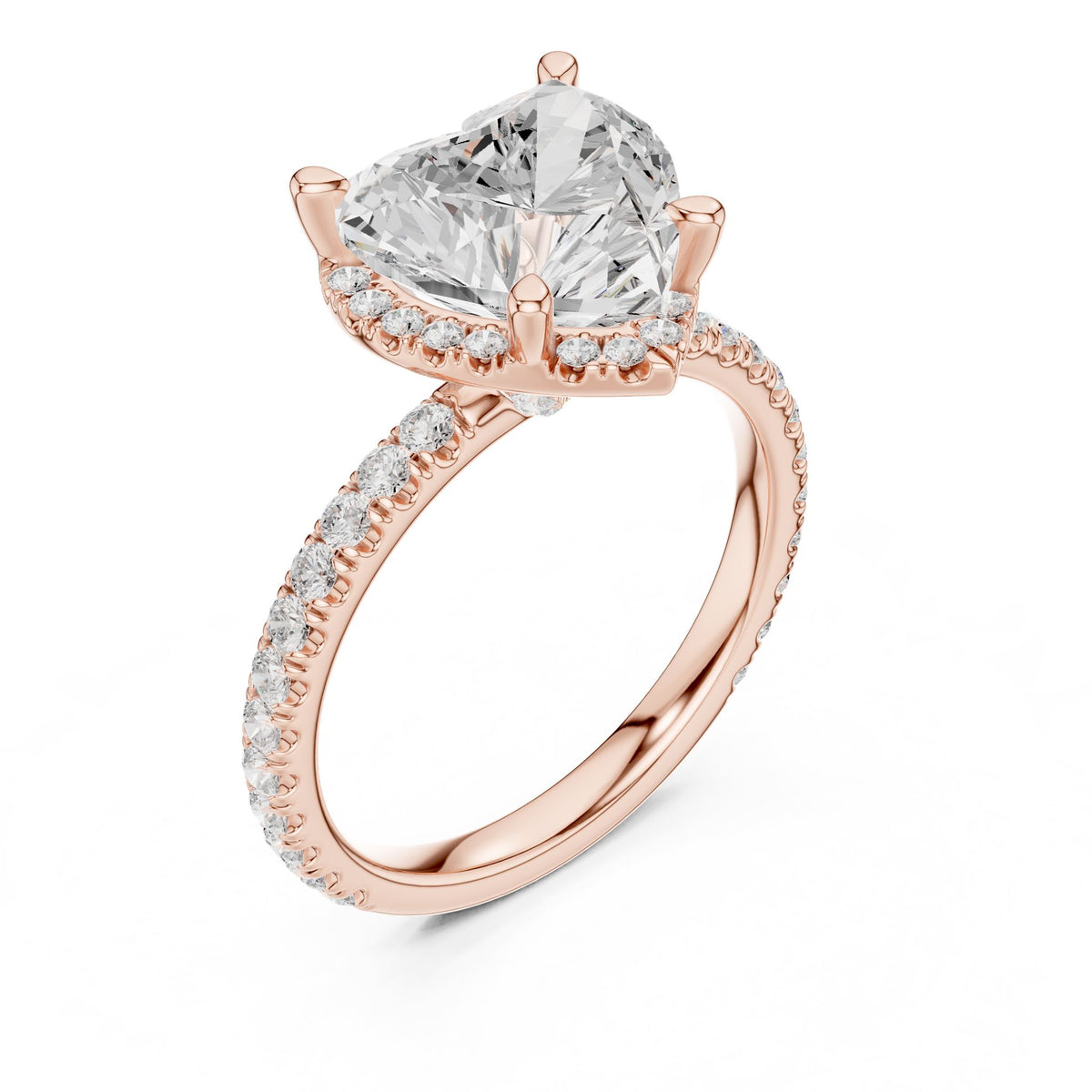 Heart Hidden Halo Lab Grown Diamond Engagement Ring